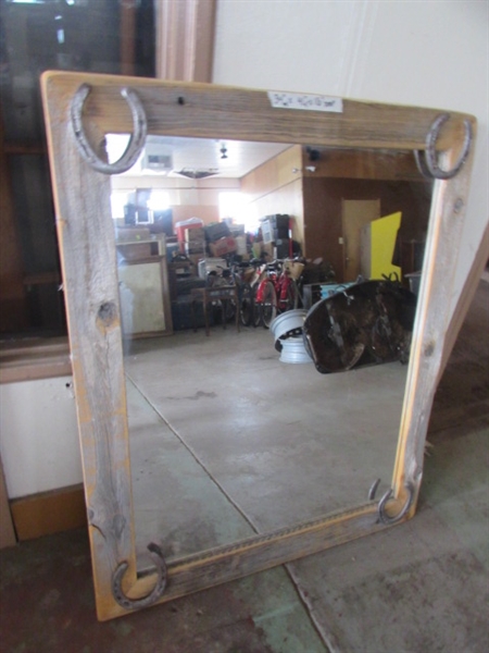 RUSTIC SOLID WOOD FRAMED MIRROR *LOCATED OFF-SITE #1*