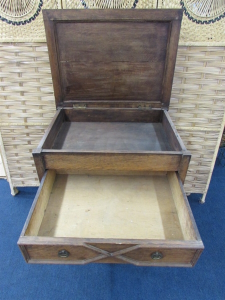 ANTIQUE CAPTAINS DESK WITH BARLEY TWIST LEGS