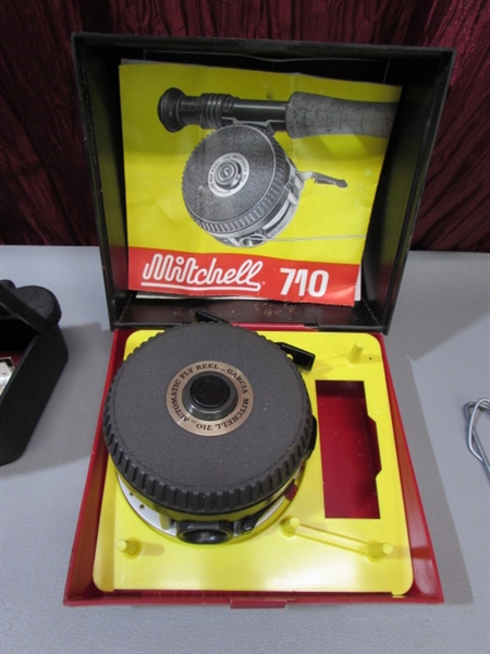 MITCHELL FLY REEL, FISHING REELS, MINNOW BUCKETS & MORE