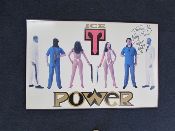 AUTOGRAPHED ICE T - POWER POSTER