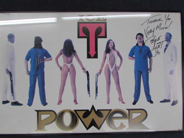 AUTOGRAPHED ICE T - POWER POSTER