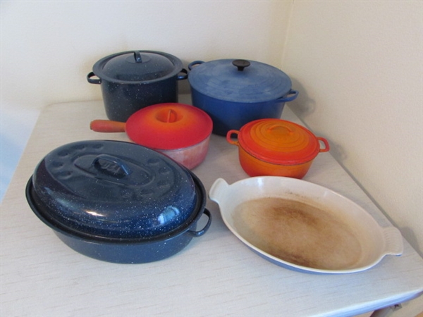 ENAMELED CAST & STEEL POTS