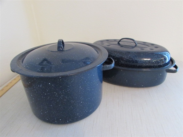 ENAMELED CAST & STEEL POTS