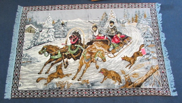 Lot Detail - PLUSH VELVET RUSSIAN WALL TAPESTRY