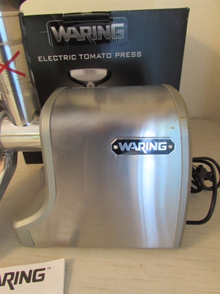 WARING ELECTRIC TOMATO PRESS COLANDER & JARS