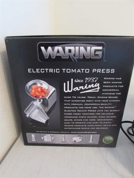 WARING ELECTRIC TOMATO PRESS COLANDER & JARS