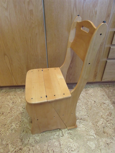 THE CHAIR THAT TURNS INTO A STEP STOOL
