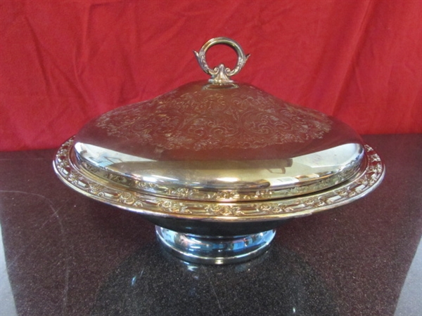 SILVERPLATE WM. ROGERS BY ONEIDA PEDESTAL COVERED SERVING DISH