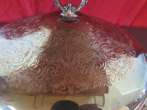 SILVERPLATE WM. ROGERS BY ONEIDA PEDESTAL COVERED SERVING DISH