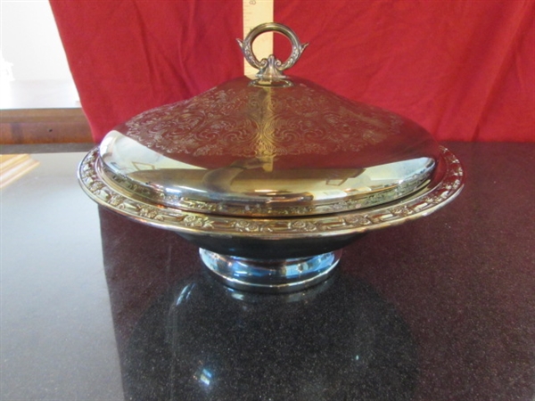 SILVERPLATE WM. ROGERS BY ONEIDA PEDESTAL COVERED SERVING DISH