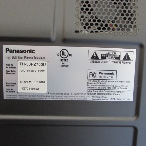 PANASONIC 50 PLASMA TV & STAND