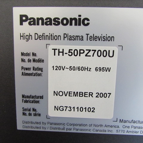 PANASONIC 50 PLASMA TV & STAND