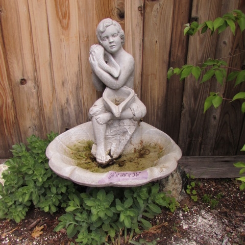 CONCRETE WATER FOUNTAIN WITH CHILD