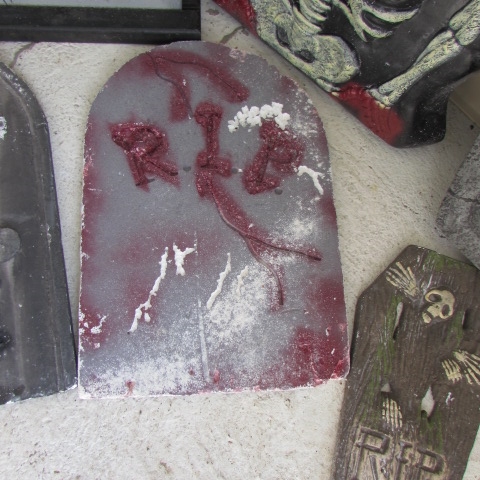 HALLOWEEN HEADSTONES & A WITCH FOR THE YARD