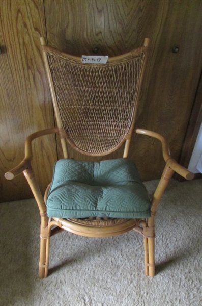 BENTWOOD AND RATTAN CHAIR & MORE