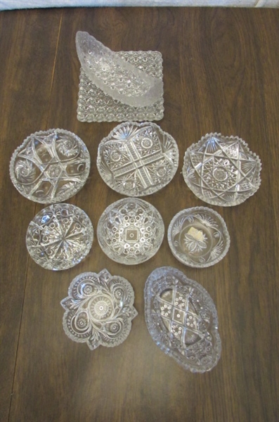 VINTAGE/ANTIQUE CUT GLASS DISHES