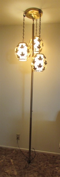 MID CENTURY 3 LIGHT POLE LAMP