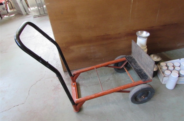 HAND TRUCK, HALOGEN BULBS, CONCRETE COLORANT AND MORE
