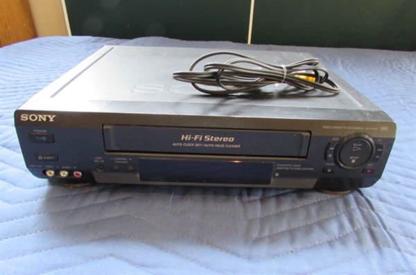 SONY VCR AND VHS TAPES