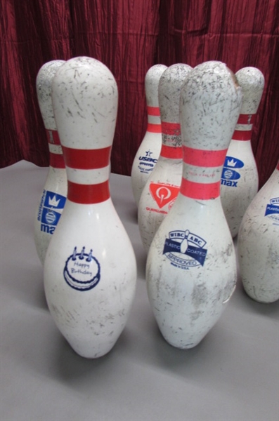 10 AUTHENTIC RETIRED BOWLING PINS