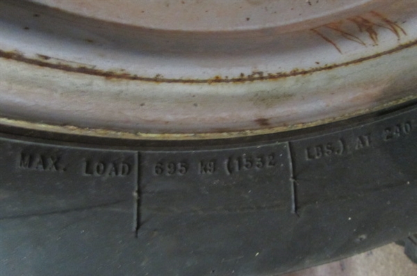 2 - P205/75R14 STUDDED RADIAL TIRES MOUNTED ON 5-LUG WHEELS