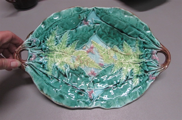 ANTIQUE MAJOLICA PLATE, GERMAN GHL CUP AND MORE