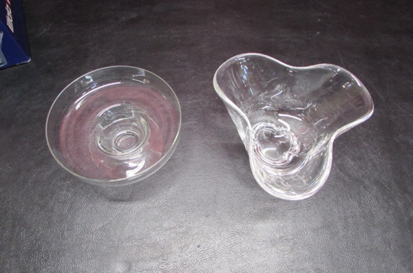 GLASS CANDY AND SERVING DISHES