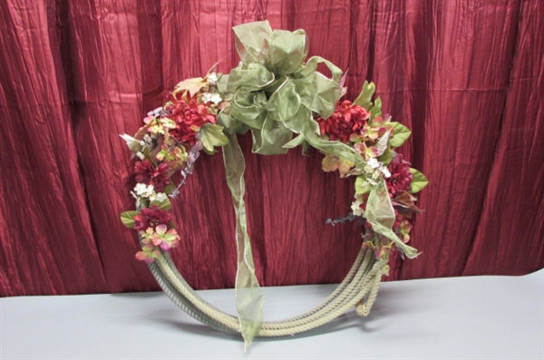 ROPE WREATH AND CLAY VASE