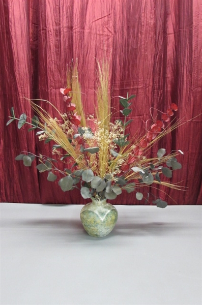 ROPE WREATH AND CLAY VASE