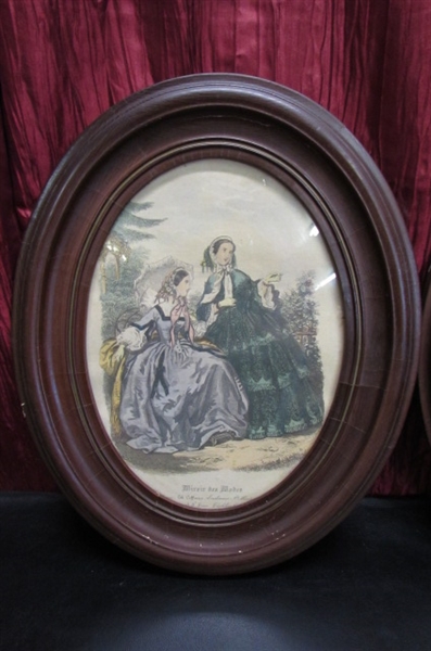 ANTIQUE FRAMED VICTORIAN FASHION PRINTS