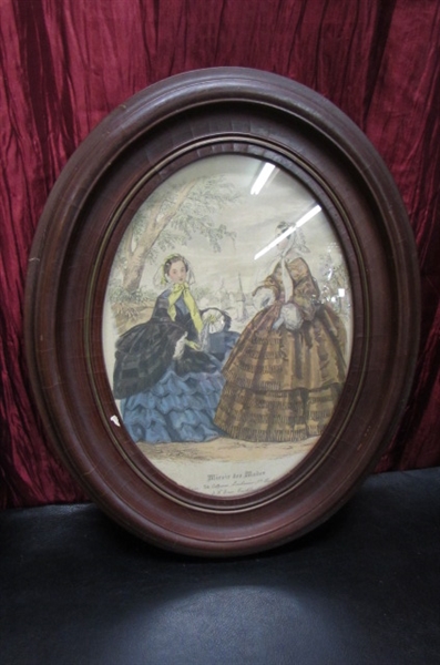 ANTIQUE FRAMED VICTORIAN FASHION PRINTS