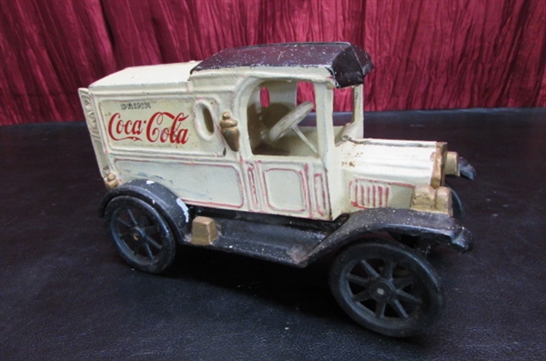 CAST IRON COCA-COLA DELIVERY TRUCK & NIGHT LIGHT