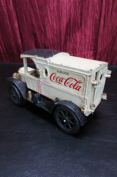 CAST IRON COCA-COLA DELIVERY TRUCK & NIGHT LIGHT