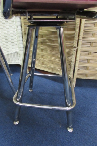 TWO FIBERGLASS STOOLS