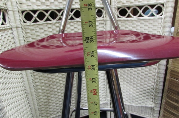 TWO FIBERGLASS STOOLS