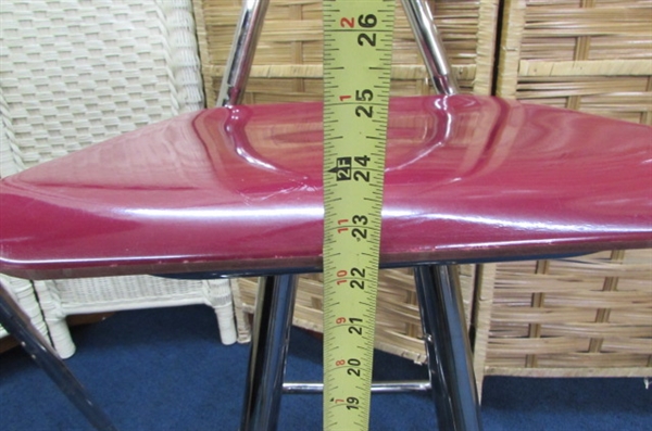 TWO FIBERGLASS STOOLS