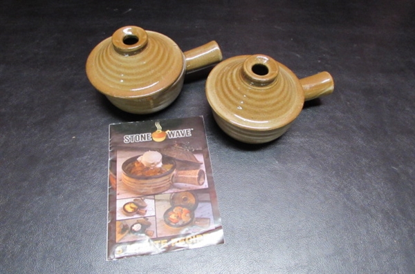 STONEWARE SOUP TUREEN AND COOKERS