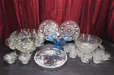 GLASS PUNCH BOWLS AND PLATTERS