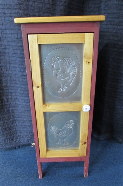 PIE SAFE WITH PUNCHED TIN PANELS