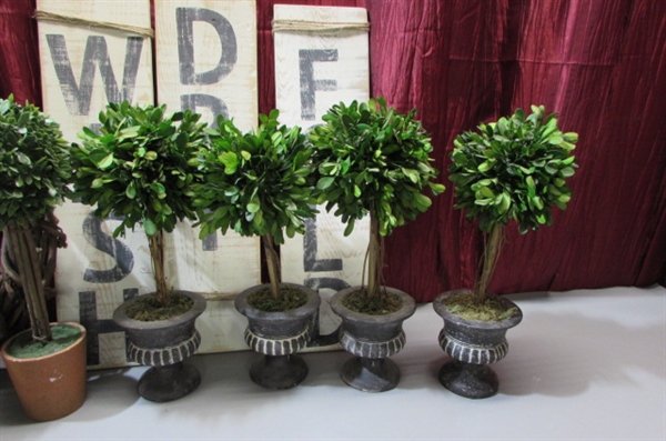 LAUNDRY SIGNS, TOPIARY TREES AND MORE