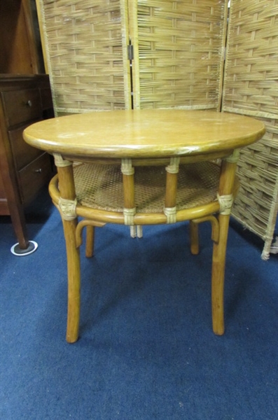 SMALL ROUND BAMBOO SIDE TABLE