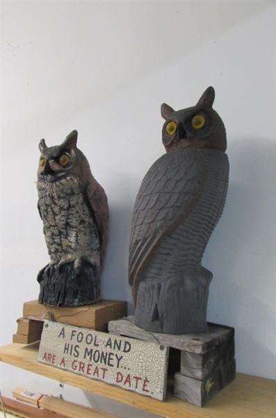 KEEP THE VERMITS AWAY WITH THIS PAIR OF YARD OWLS