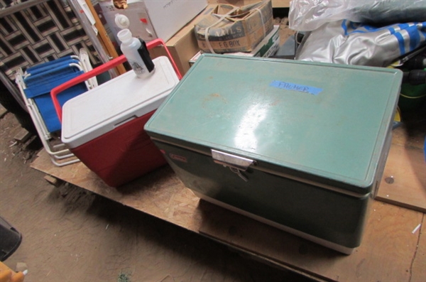 COLEMAN ICE CHESTS & FOLDING CHAIRS