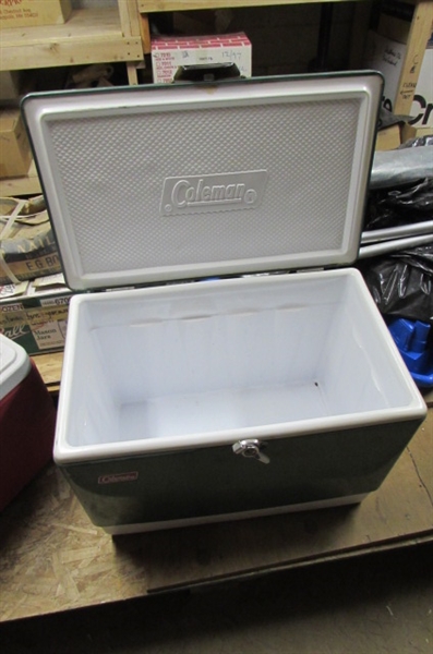 COLEMAN ICE CHESTS & FOLDING CHAIRS