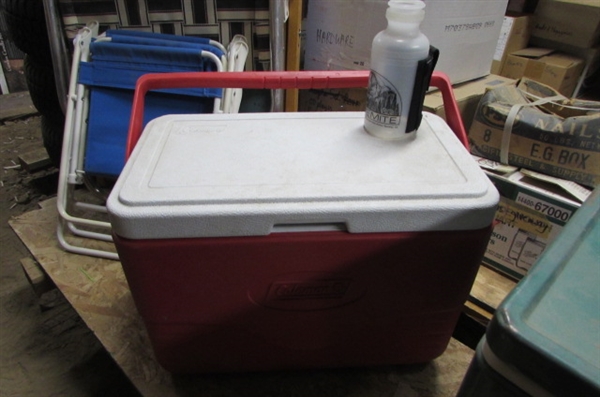 COLEMAN ICE CHESTS & FOLDING CHAIRS