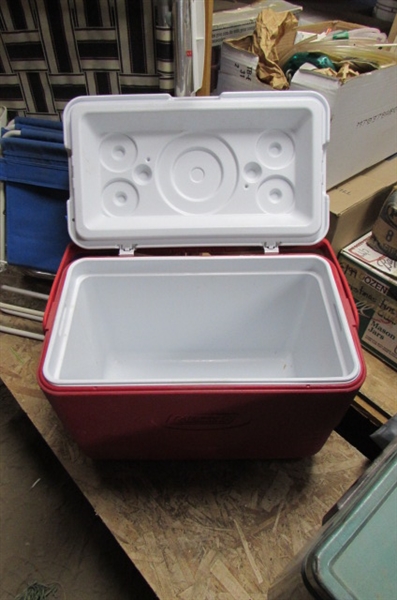 COLEMAN ICE CHESTS & FOLDING CHAIRS