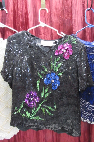 FANCY BEADED & SEQUINED TOPS AND FLOWING BOTTOMS