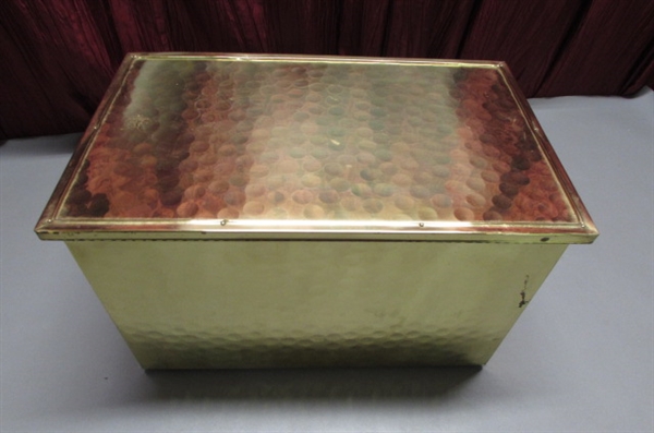 BRASS STORAGE BOX WITH HINGED LID