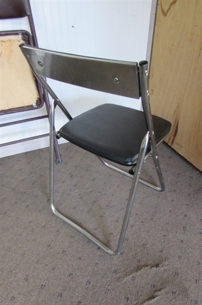 3 MISMATCHED METAL FOLDING CHAIRS