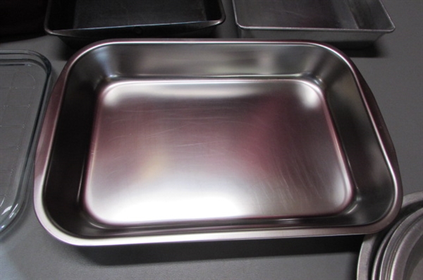 PYREX PORTABLES, COOKIE SHEETS, CAKE PANS & MORE